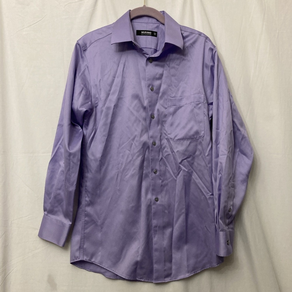 Murano Men's Lavendar (Purple) Long Sleeve Button-Up w/Pocket - SZ 14 1/2 - 32